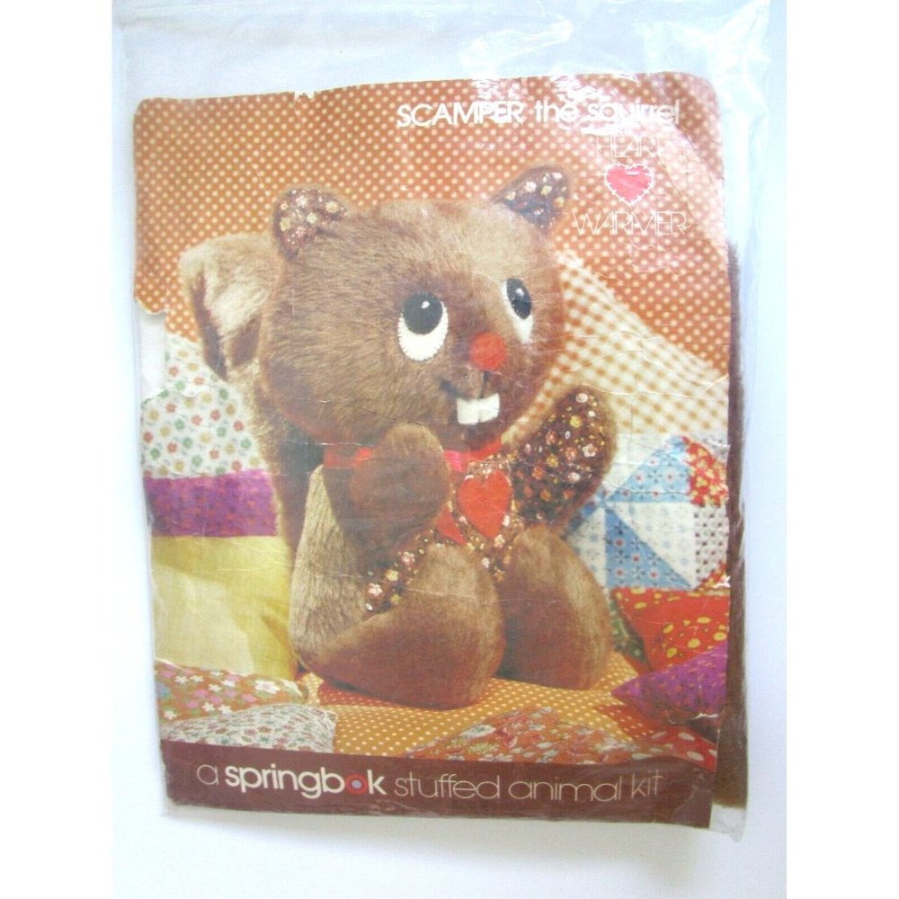 Vintage - A Springbok Stuffed Animal Craft Kit - Scamper the Squirrel - 13" NOS - Picture 4 of 10